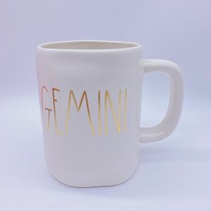 Rae Dunn Gemini Mug with gold lettering